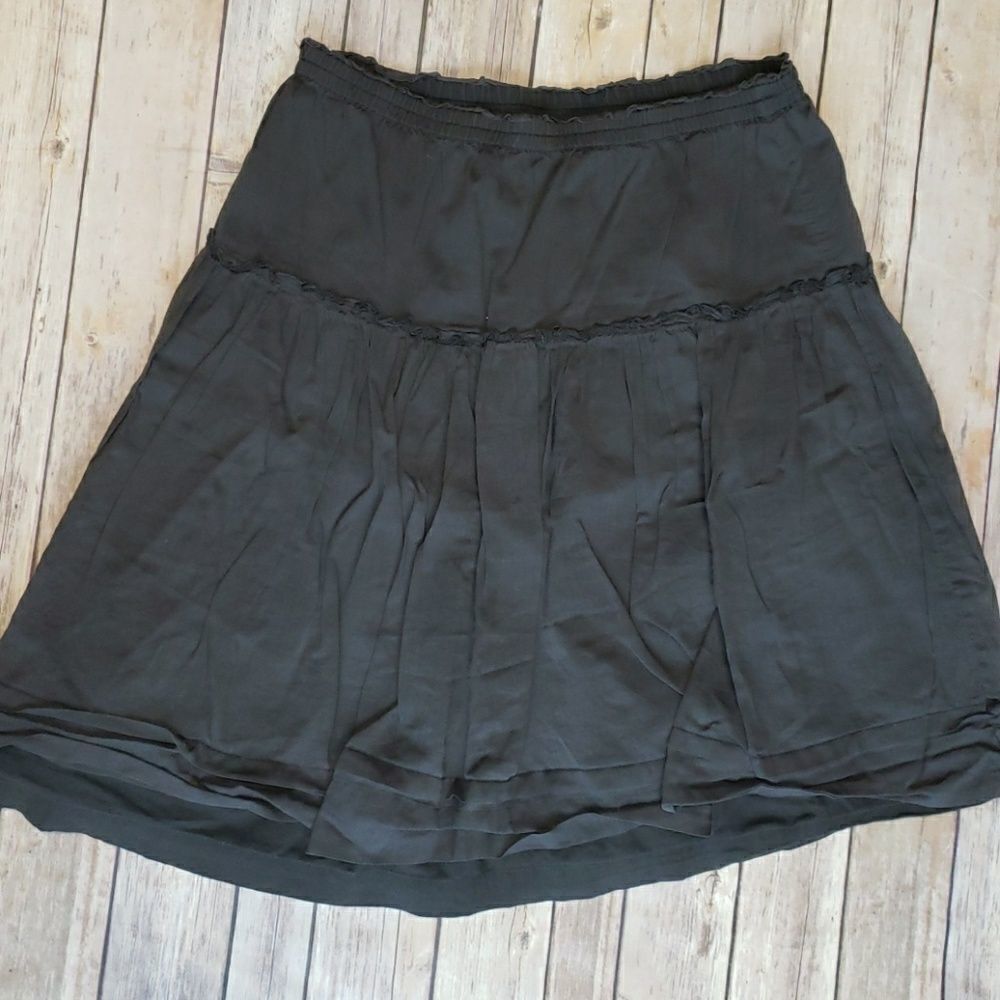 Gap XS Cotton Ruffled Skirt Gray